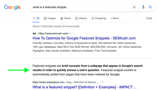 Google featured snippet